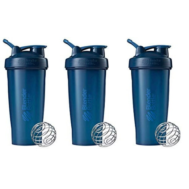 Blender Bottle Classic Loop Top Shaker Bottle 20-Ounce All Black 3-Pack